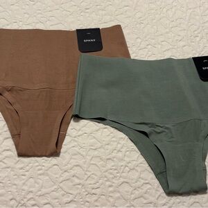 SPANX Cocoa au Lait and Sage Briefs
